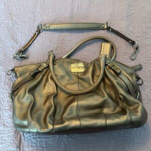 Coach Gold Satchel with Elegant Gathered Design